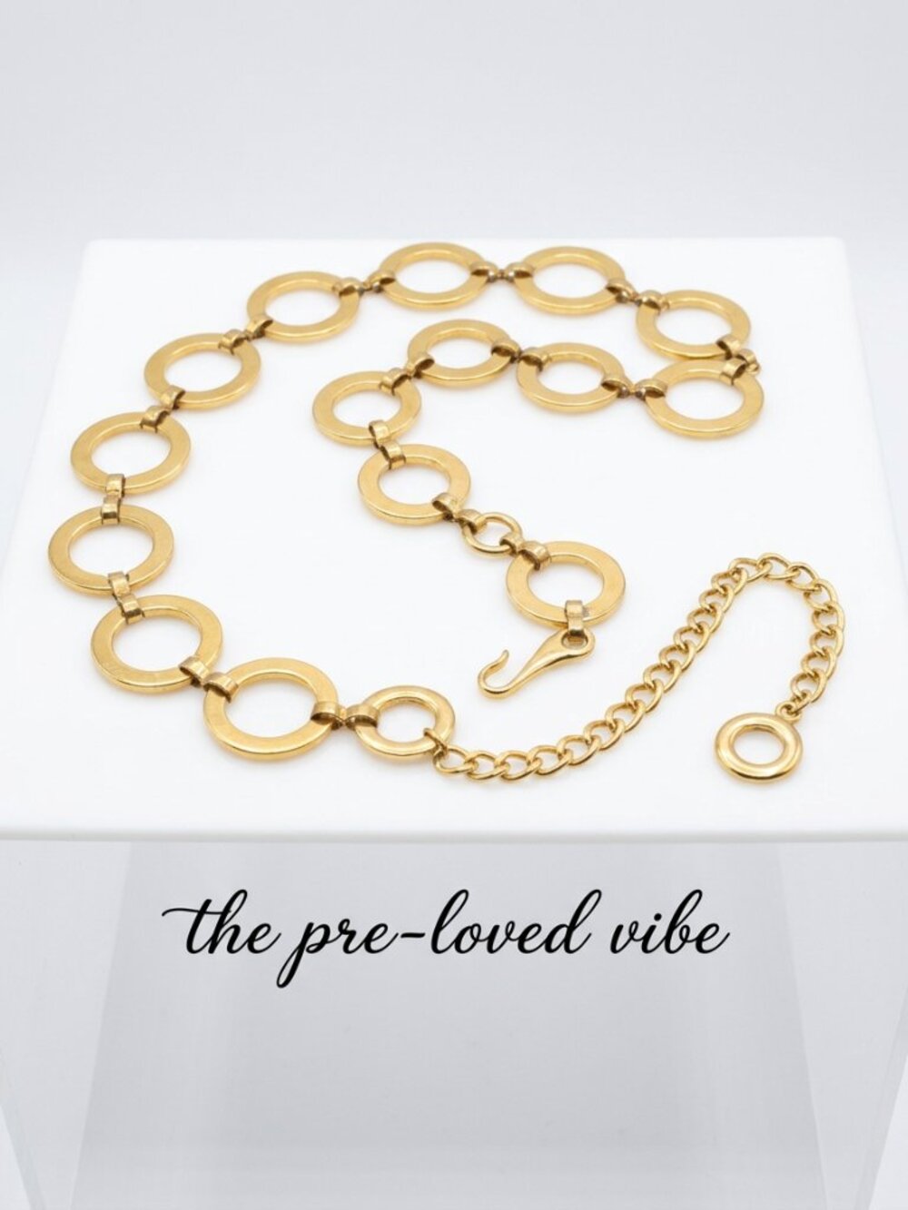 Belt Gold Tone Circle Handmade